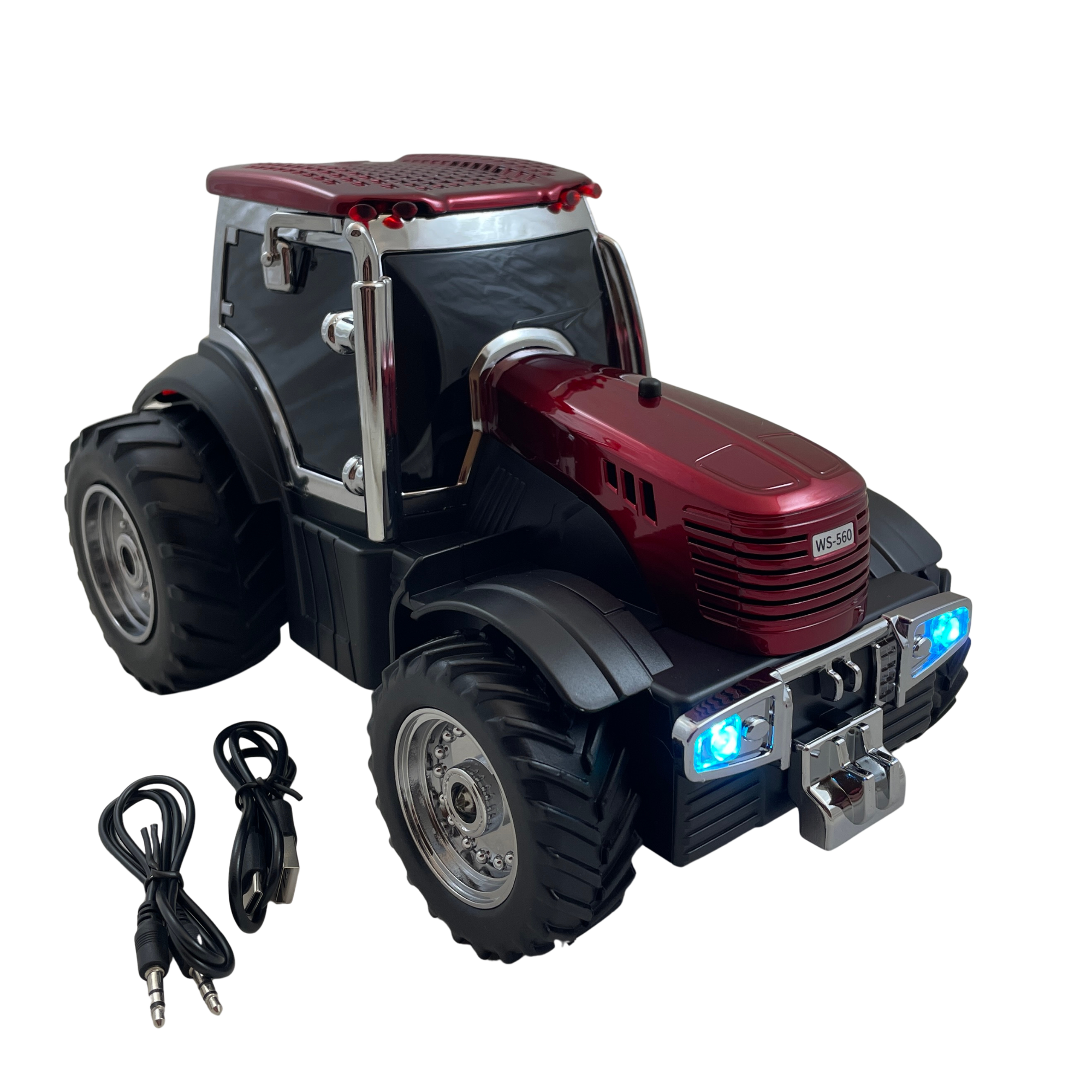 Boxă Portabilă Tractor WS-560 – Bluetooth, Calitate Audio Premium Bluetooth, FM, TWS, Handsfree, Selfie, USB - rosu
