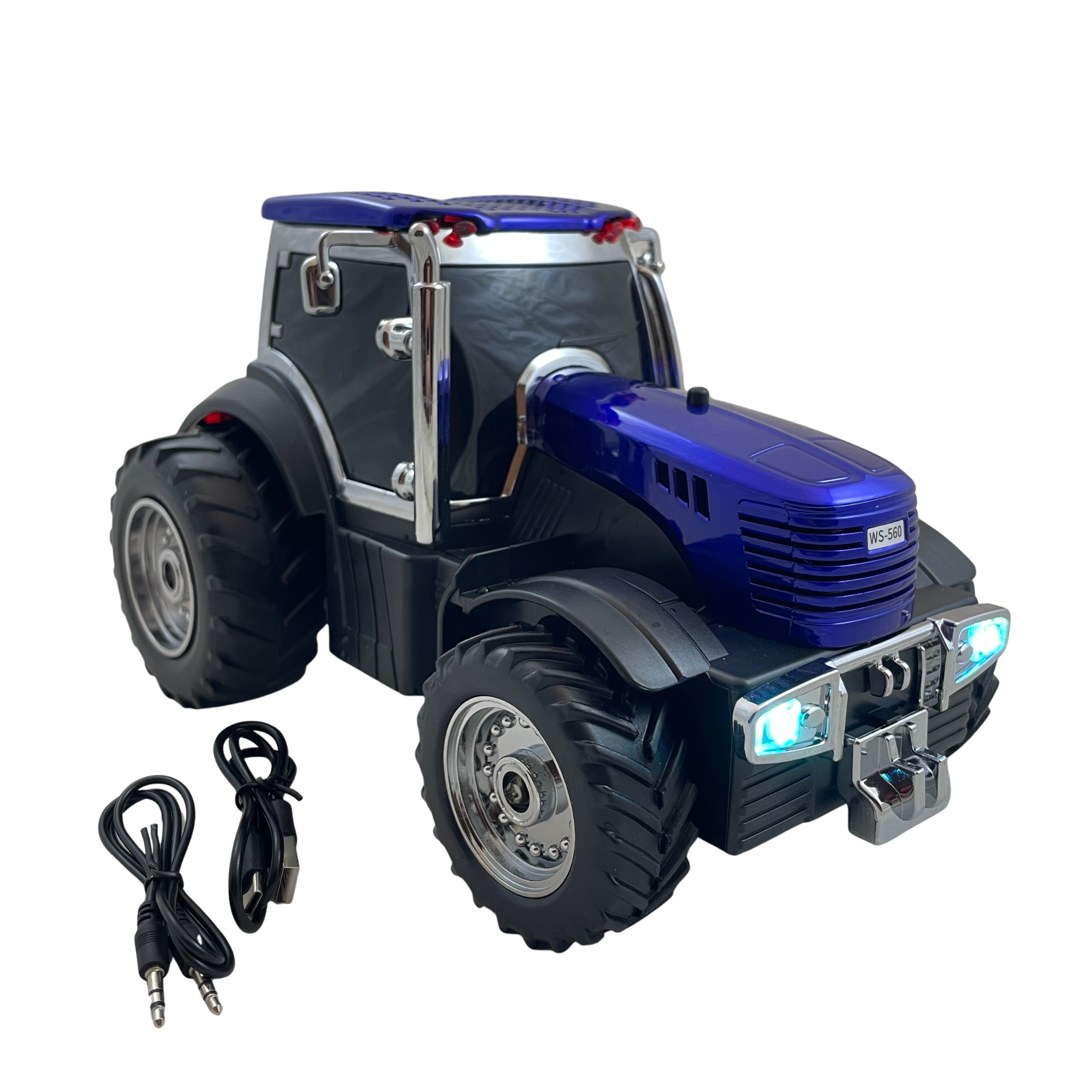 Boxă Portabilă Tractor WS-560 – Bluetooth, Calitate Audio Premium Bluetooth, FM, TWS, Handsfree, Selfie, USB - albastru