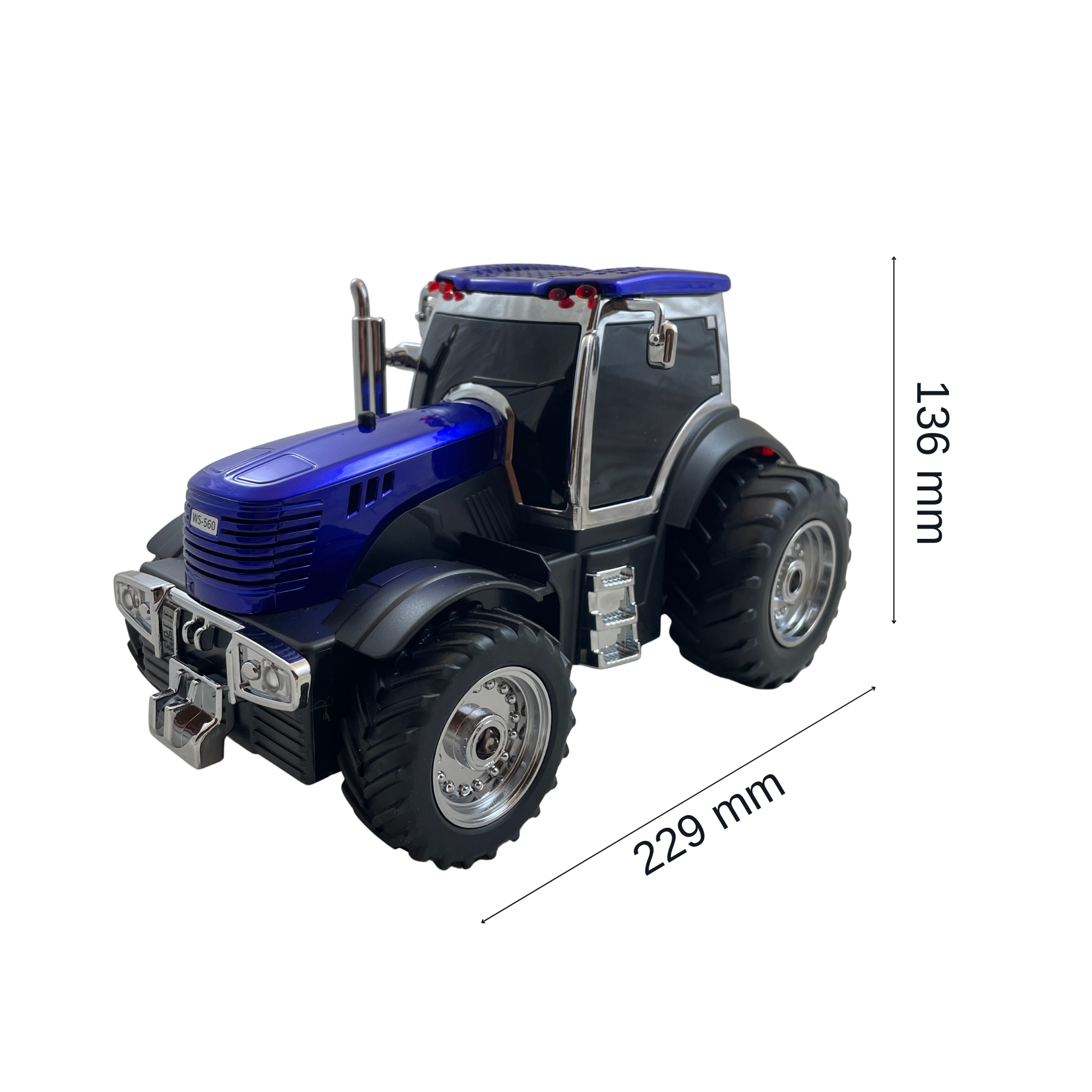 Boxă Portabilă Tractor WS-560 – Bluetooth, Calitate Audio Premium Bluetooth, FM, TWS, Handsfree, Selfie, USB - albastru