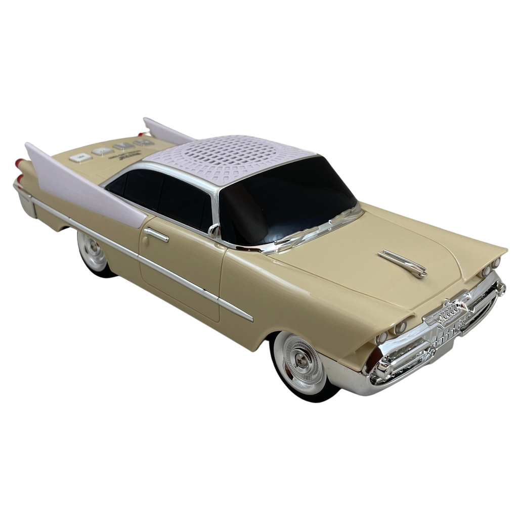 Boxă Portabilă Bluetooth Retro Car WS-1965 – cu Bluetooth, MP3, USB, Card TF, U Disk, Radio FM, HIFI Stereo, 28cm, din Plastic - Crem