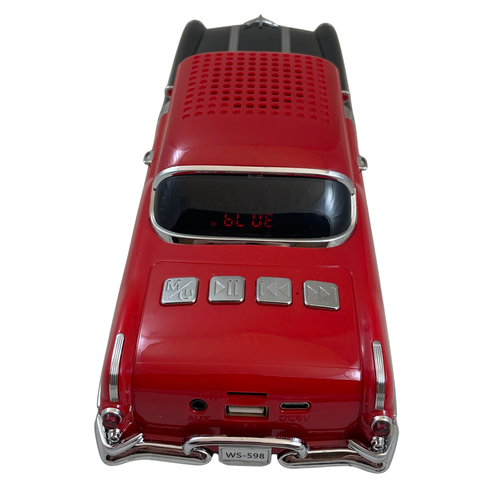 Masina-Boxa Pontiac 1955, cu Bluetooth, MP3, USB, Card TF, U Disk, Radio FM, HIFI Stereo, din Plastic, 28cm - Negru